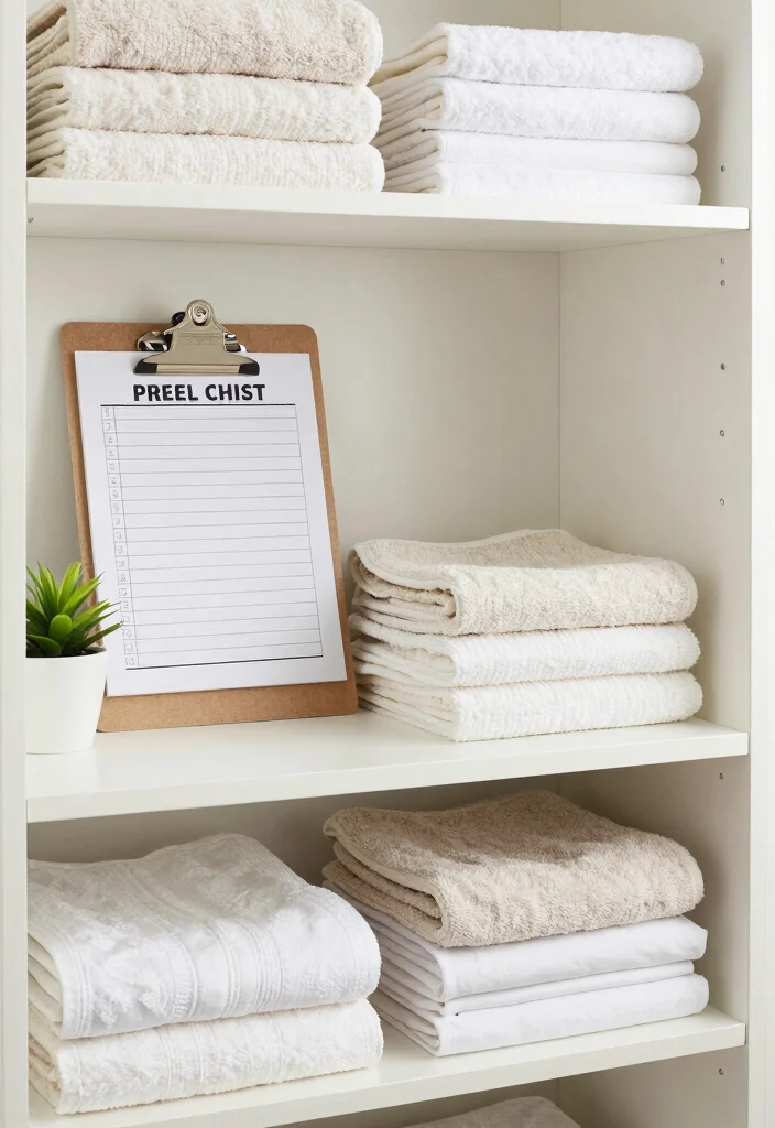 14 Linen Closet Ideas Inside The Bathroom - 13. Create a Checklist 1
