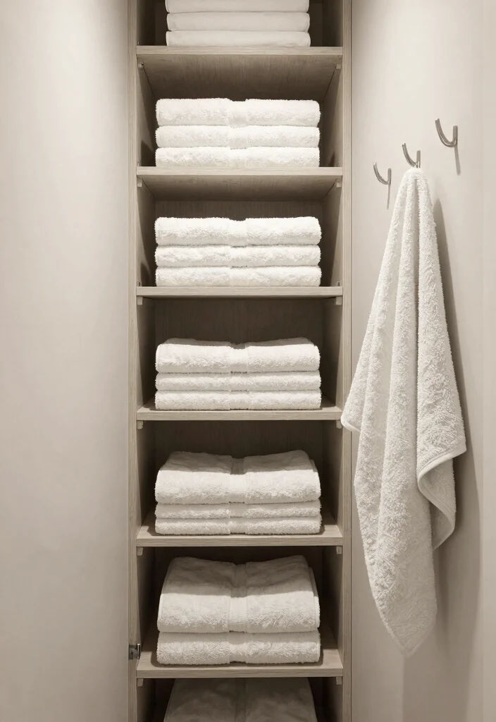 14 Linen Closet Ideas Inside The Bathroom - 5. Utilize Vertical Space 1