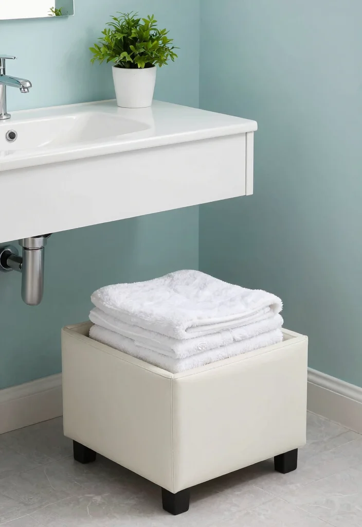 14 Linen Closet Ideas Inside The Bathroom - 6. Multi-Functional Furniture 1