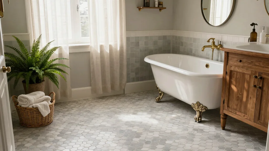 14 Small Hexagon Tile Bathroom Floor Ideas For Detail Lovers