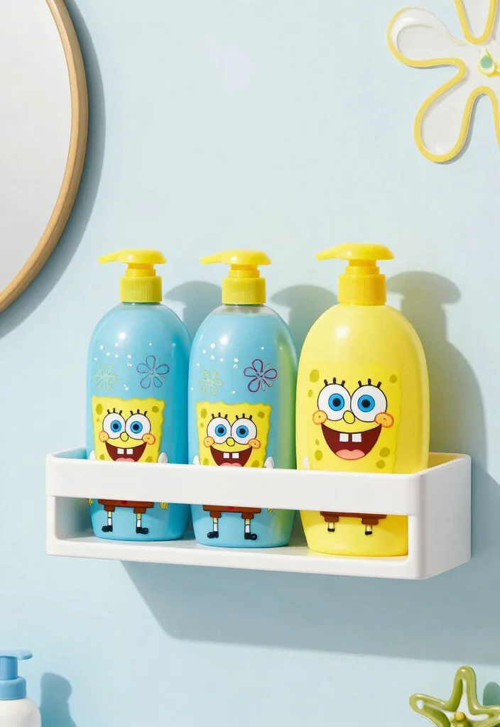 14 Spongebob Bathroom Ideas Kids Will Love - 11. Spongebob Shower Gel and Shampoo 1