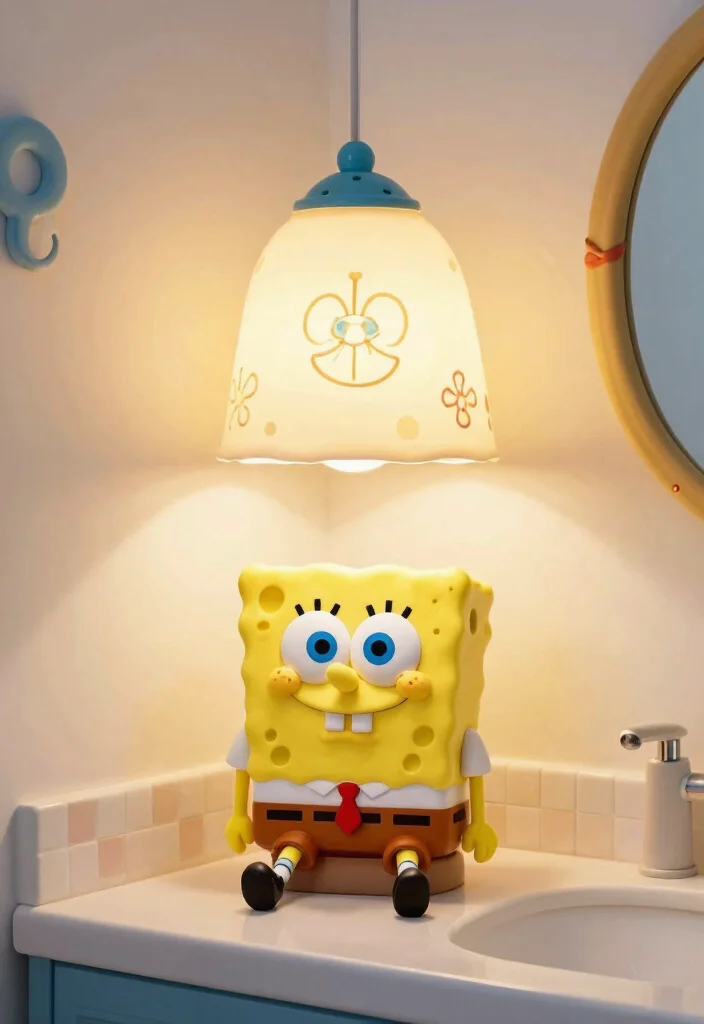 14 Spongebob Bathroom Ideas Kids Will Love - 12. Spongebob Lighting Fixtures 1