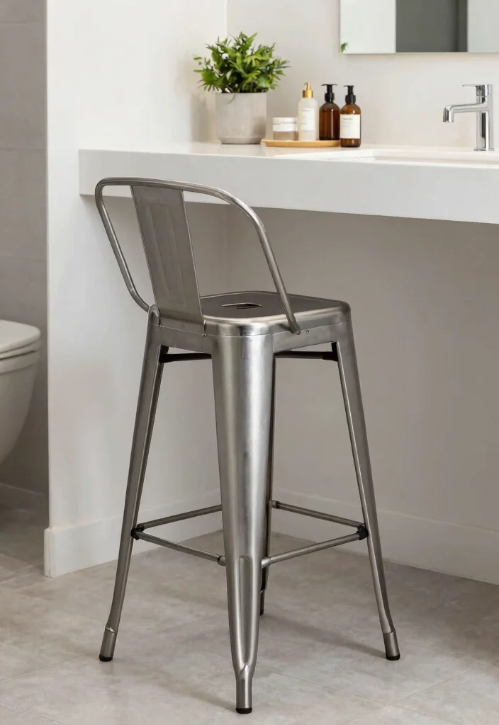 15 Bathroom Vanity Chair Ideas For Stylish Getting Ready - 5. Modern Bar Stool 1