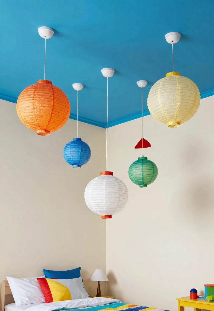 15 Bedroom Ideas Toca Boca Cute Playful Aesthetic - 14. Statement Ceiling Decor 1