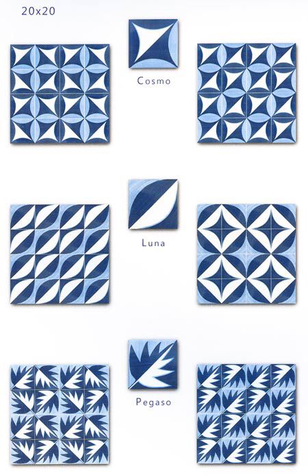 15 Blue Bathroom Tile Ideas That Feel Fresh - 10. Blue and White Geometric Tiles 1