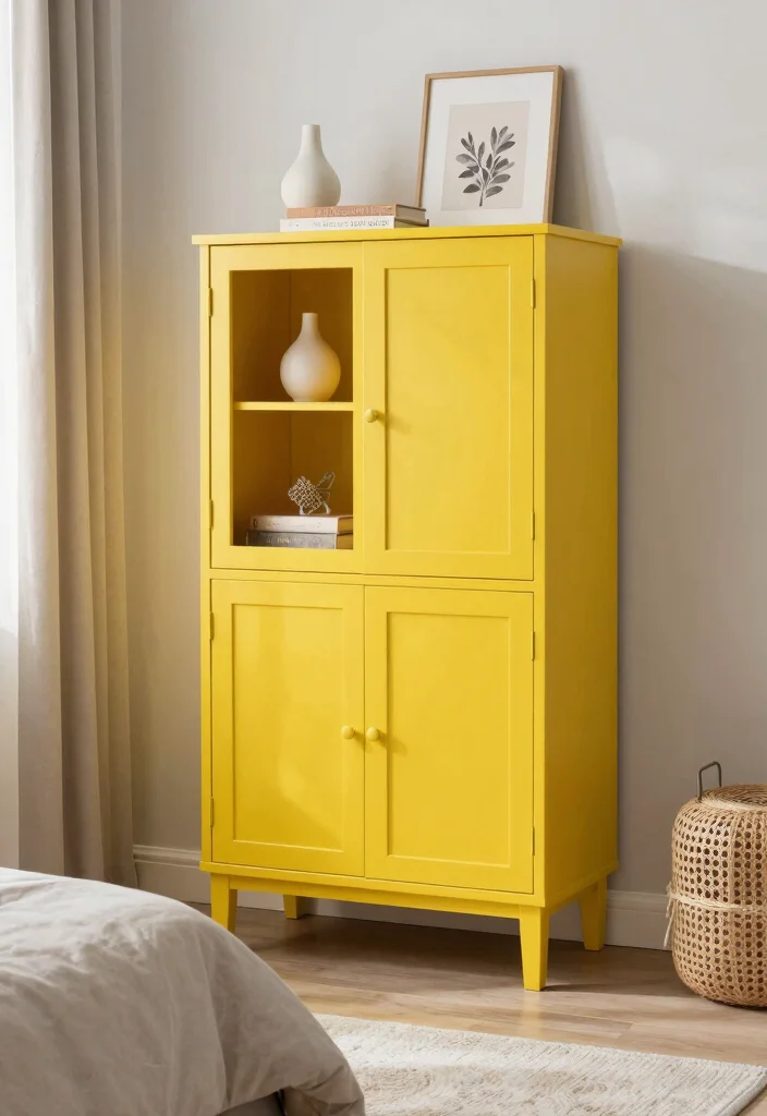 15 Cabinet Design Ideas for Bedroom Modern Smart Storage - 13. Colorful Accent Cabinets 1