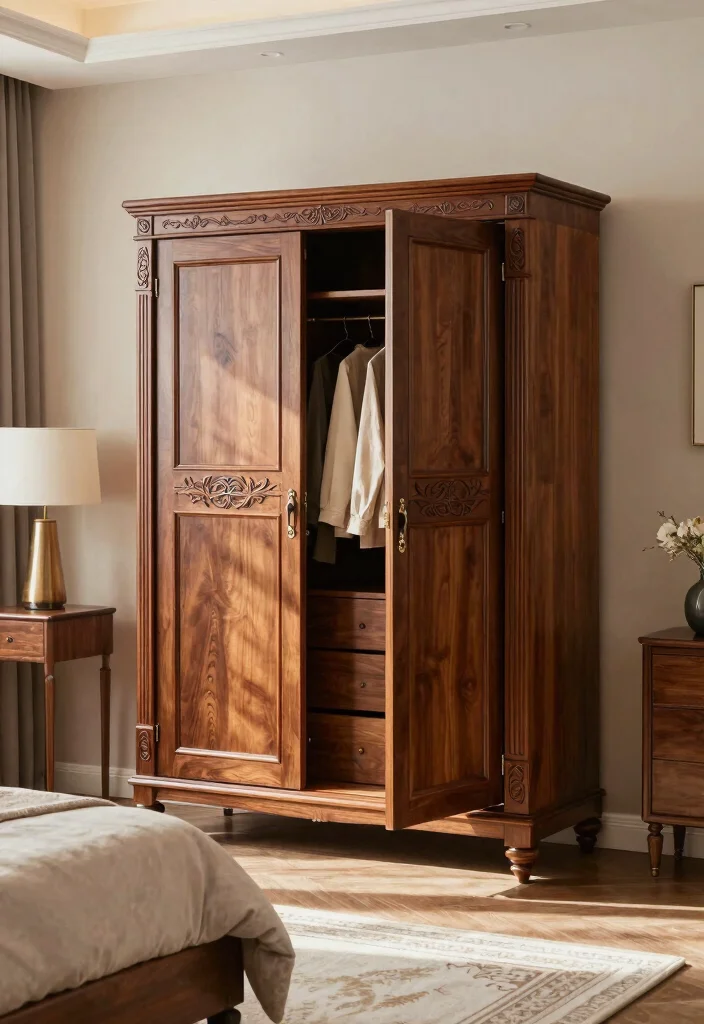15 Cabinet Design Ideas for Bedroom Modern Smart Storage - 8. Elegant Armoire 1