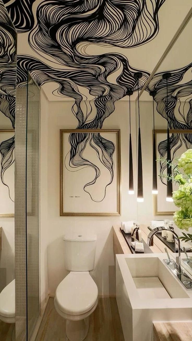 15 Cement Bathroom Ideas With Modern Industrial Vibes - 14. Statement Artwork 1