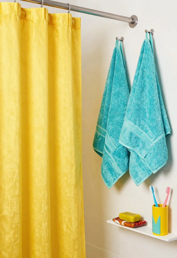 15 Dorm Bathroom Ideas For Small Shared Spaces - 6. Colorful Accents 1