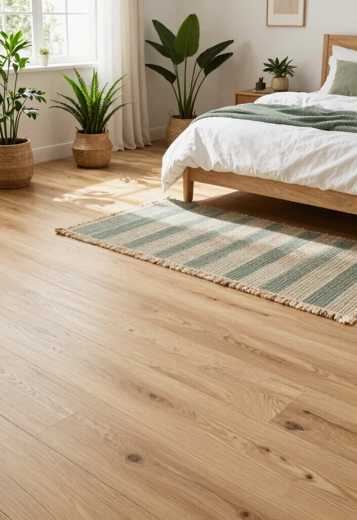 15 Green and Terracotta Bedroom Ideas Earthy Warm Contrast - 13. Eco-Friendly Flooring 1