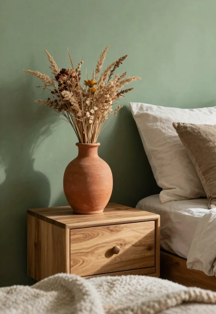 15 Green and Terracotta Bedroom Ideas Earthy Warm Contrast - 15. Eco-Conscious Accessories 1