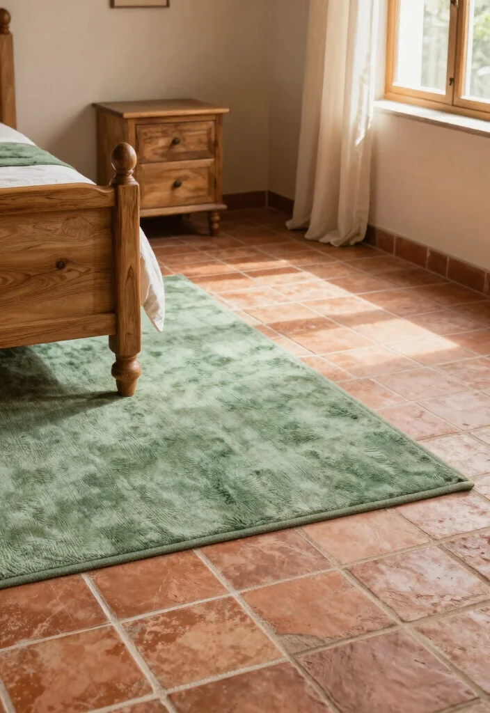 15 Green and Terracotta Bedroom Ideas Earthy Warm Contrast - 2. Terracotta Tiles 1