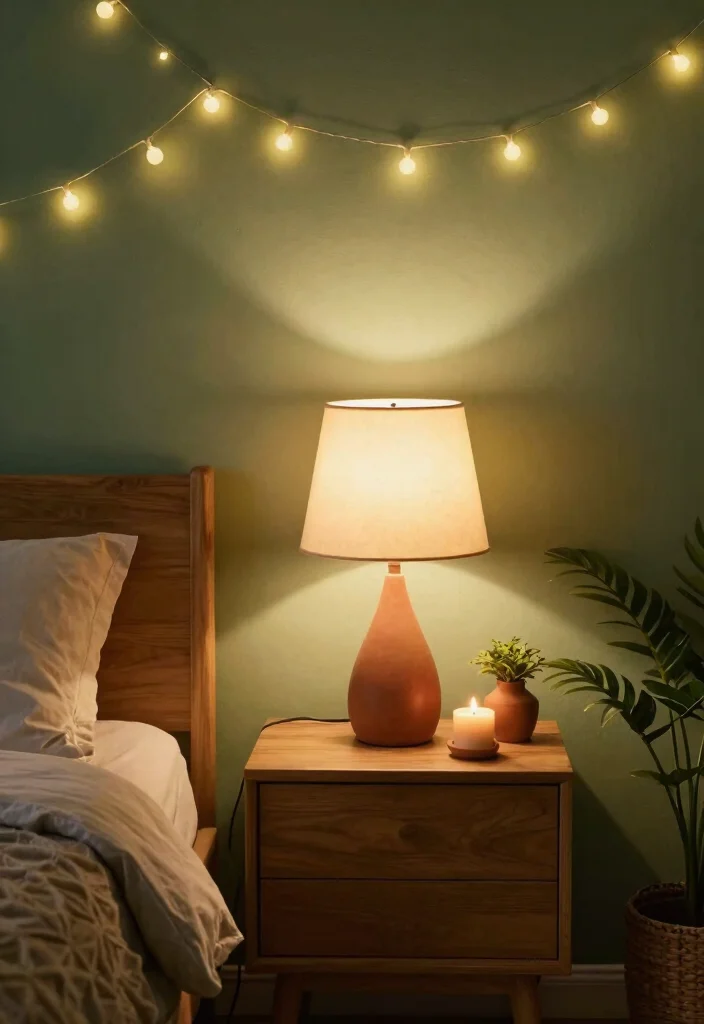 15 Green and Terracotta Bedroom Ideas Earthy Warm Contrast - 3. Warm Lighting Choices 1