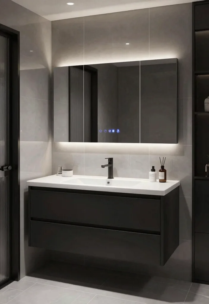 15 One Sink Bathroom Vanity Ideas For Compact Layouts - 10. Smart Technology Integration 1
