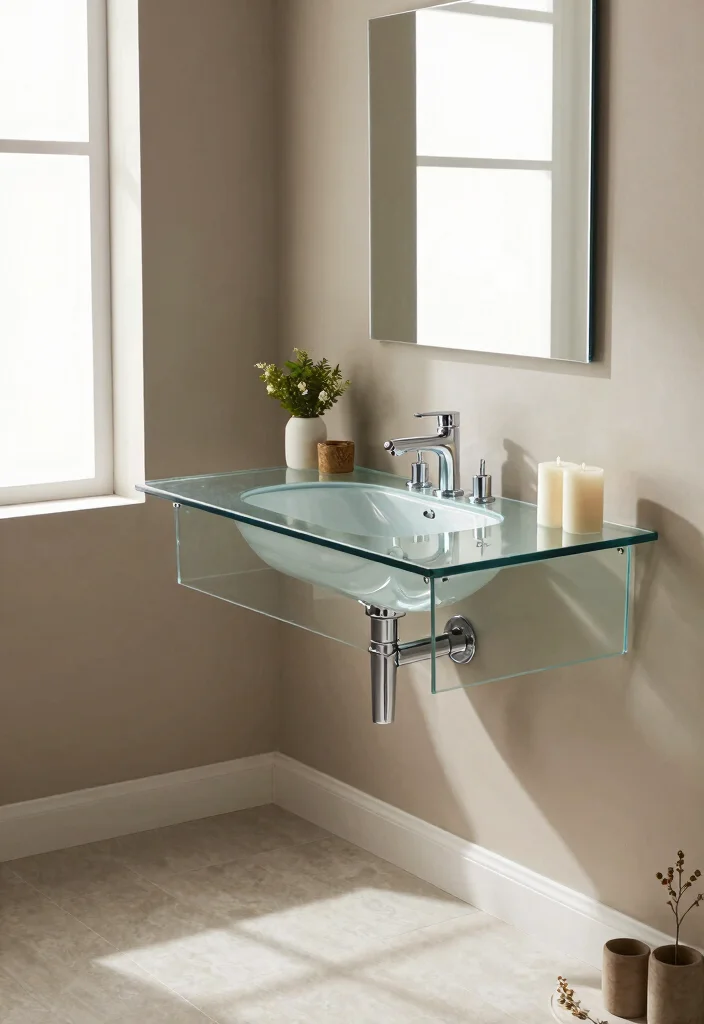 15 One Sink Bathroom Vanity Ideas For Compact Layouts - 15. Elegant Glass Vanities 1