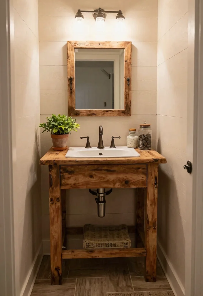 15 One Sink Bathroom Vanity Ideas For Compact Layouts - 6. Rustic Farmhouse Vanities 1