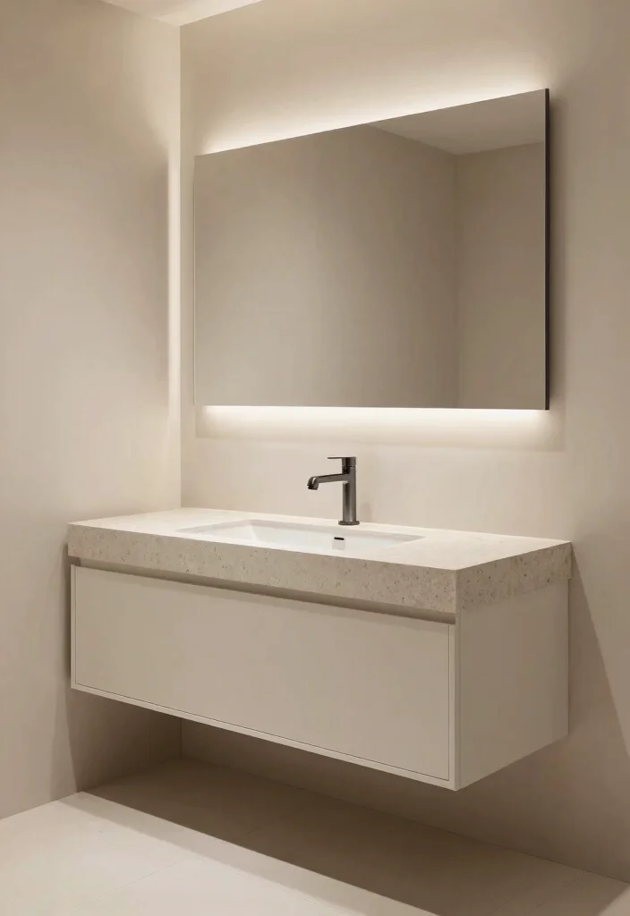 15 One Sink Bathroom Vanity Ideas For Compact Layouts - 7. Stylish Integrated Sink Vanities 1