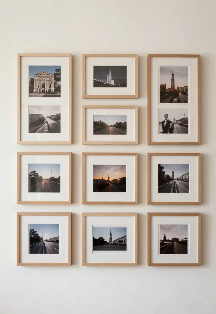 15 Photo Wall Collage Bedroom Aesthetic Ideas Personal Trendy Style - 10. Gallery Style Arrangement 1