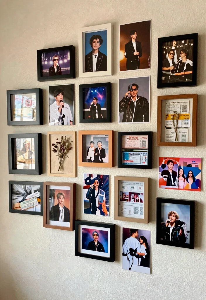 15 Photo Wall Collage Bedroom Aesthetic Ideas Personal Trendy Style - 9. Incorporate Personal Mementos 1