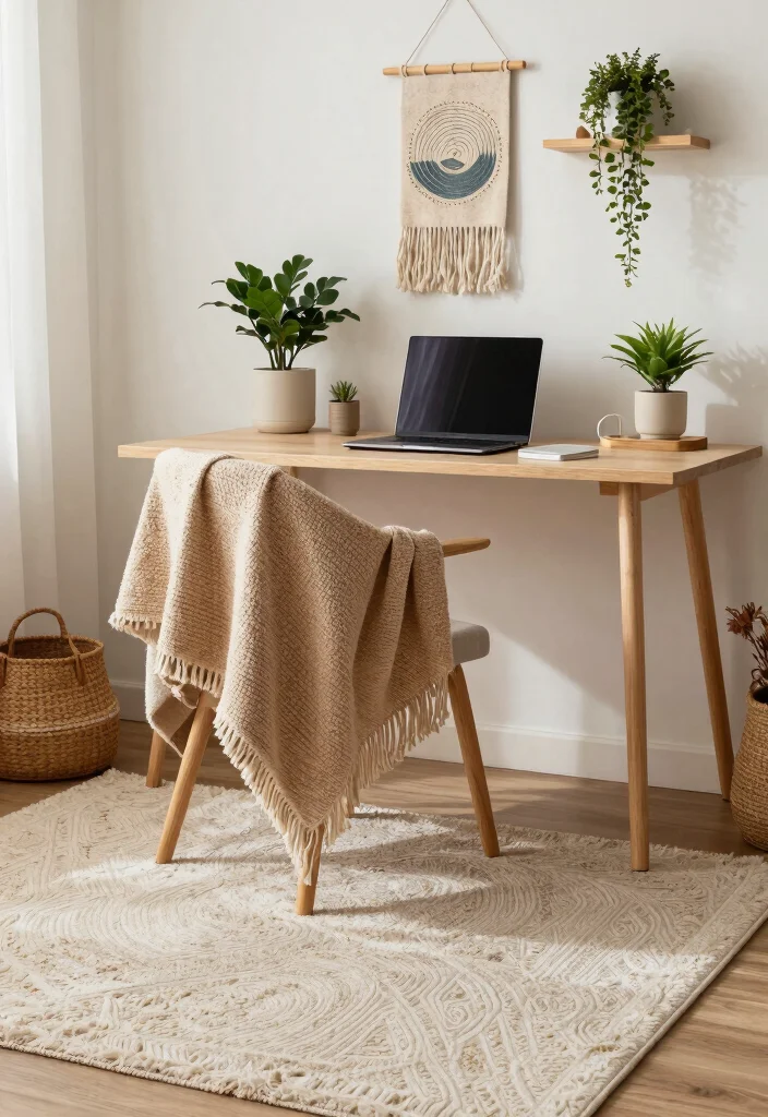 15 Small Desk Area in Bedroom Ideas for a Functional Study Nook - 12. Layered Textures 1