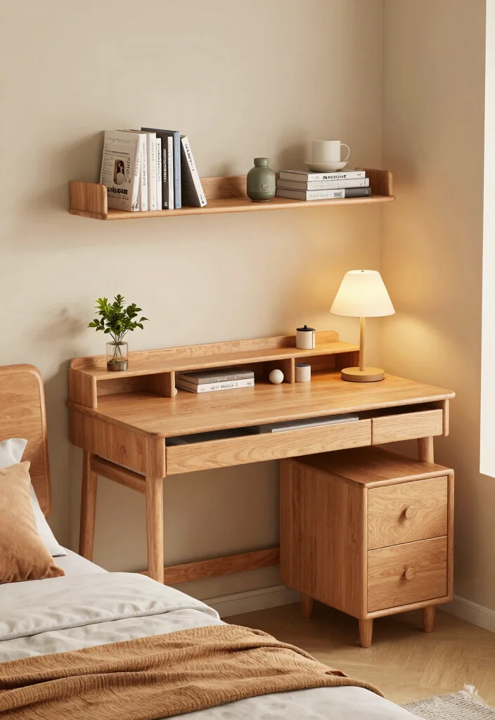 15 Small Desk Area in Bedroom Ideas for a Functional Study Nook - 4. Multi-Functional Furniture 1