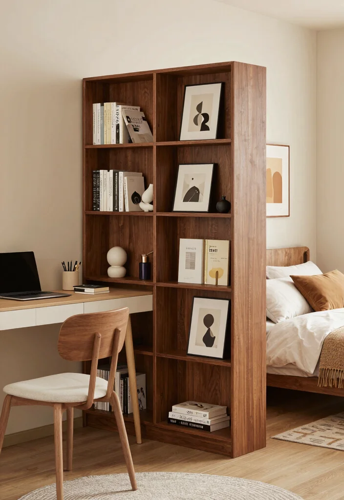 15 Small Desk Area in Bedroom Ideas for a Functional Study Nook - 5. Use a Room Divider 1