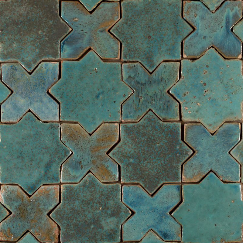 15 Turquoise Bathroom Tile Ideas With Coastal Energy - 10. Geometric Turquoise Tile Patterns 1
