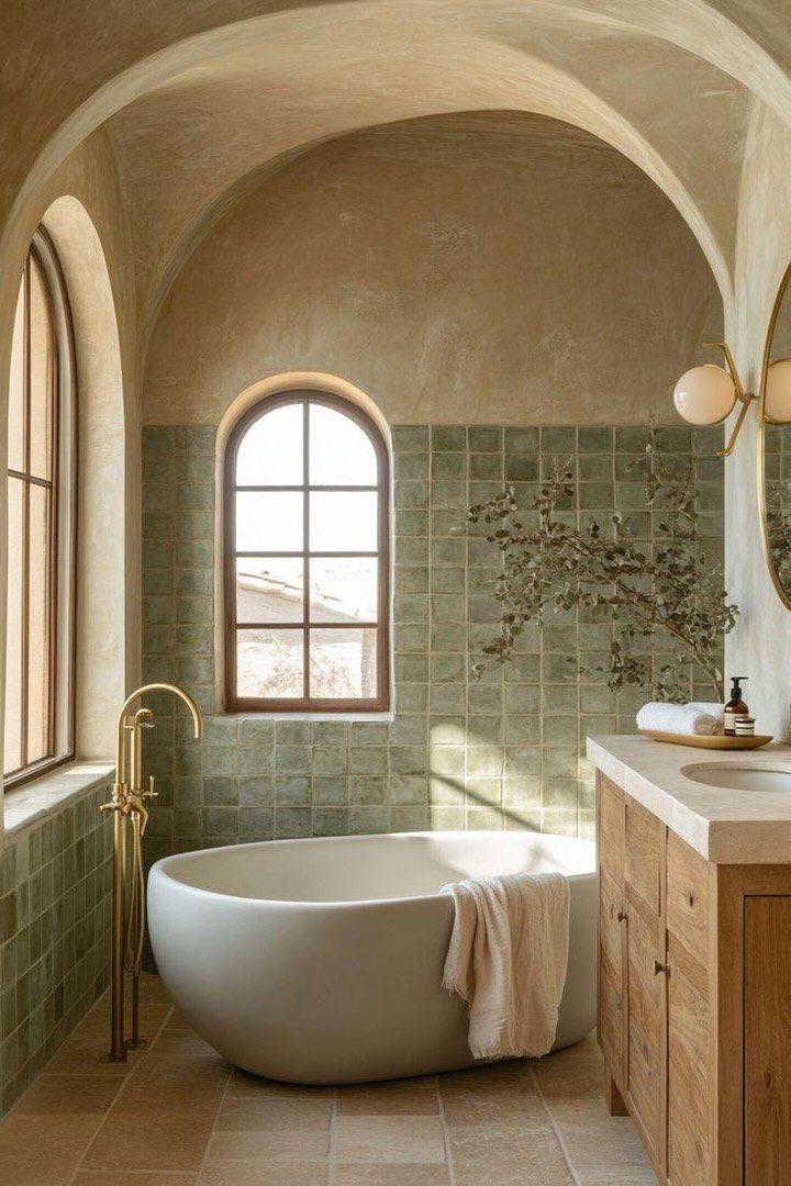 15 White Herringbone Tile Bathroom Ideas With Clean Elegance - 2. Bright and Airy Oasis 1