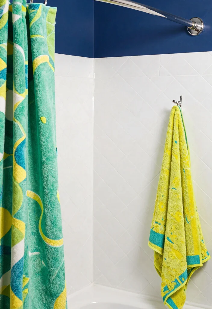 15 White Herringbone Tile Bathroom Ideas With Clean Elegance - 5. Bold Accent Colors 1