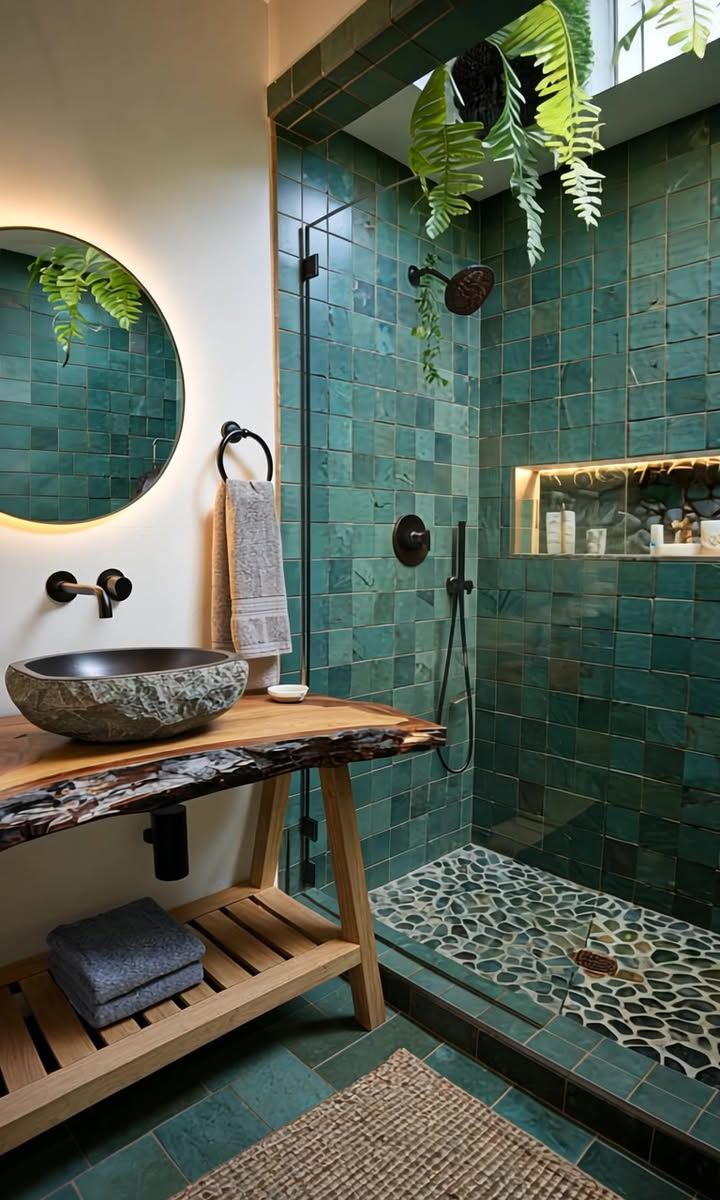 15 White Herringbone Tile Bathroom Ideas With Clean Elegance - 6. Eco-Conscious Design 1