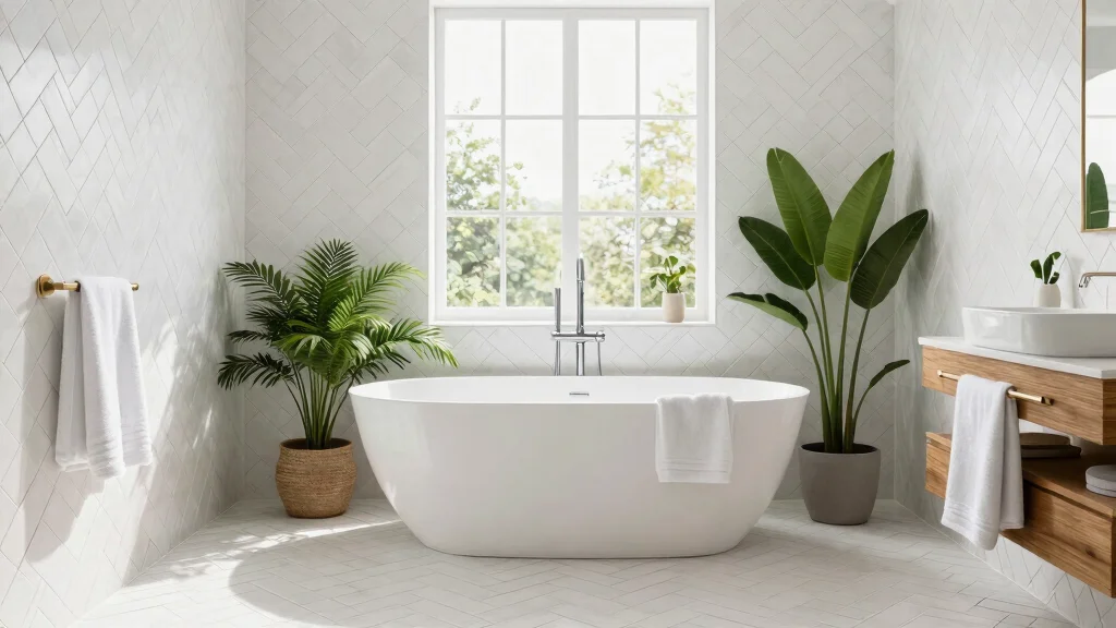 15 White Herringbone Tile Bathroom Ideas With Clean Elegance