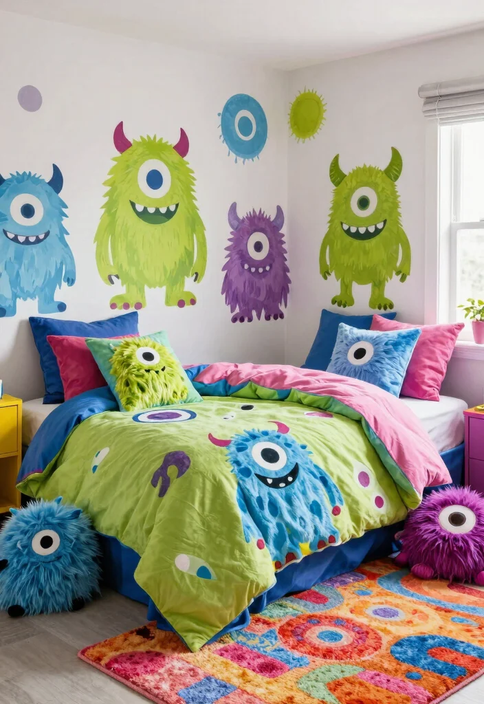 16 Adorable Home Bedroom Ideas Game Inspired Cozy Style - 7. Monster Mash Madness 1