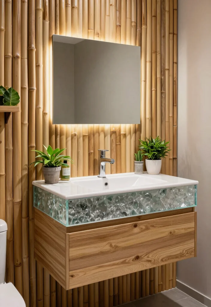 16 Bathroom Vanity Wall Ideas That Elevate The Space - 13. Eco-Friendly Materials 1