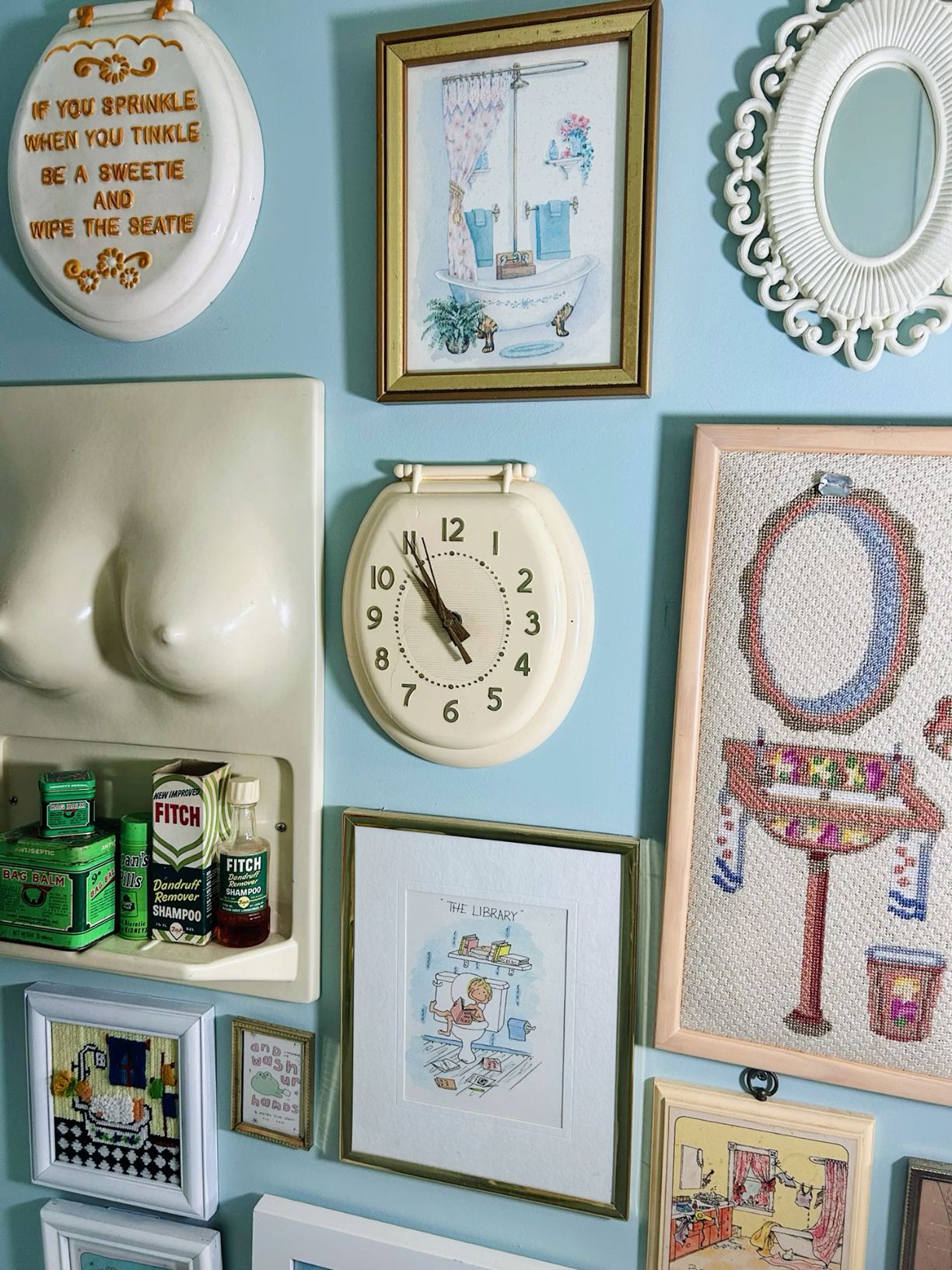 16 Bathroom Vanity Wall Ideas That Elevate The Space - 15. Upcycled Decor 1