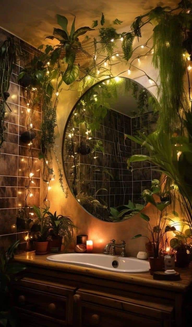 16 Bathroom Vanity Wall Ideas That Elevate The Space - 3. Greenery Galore 1