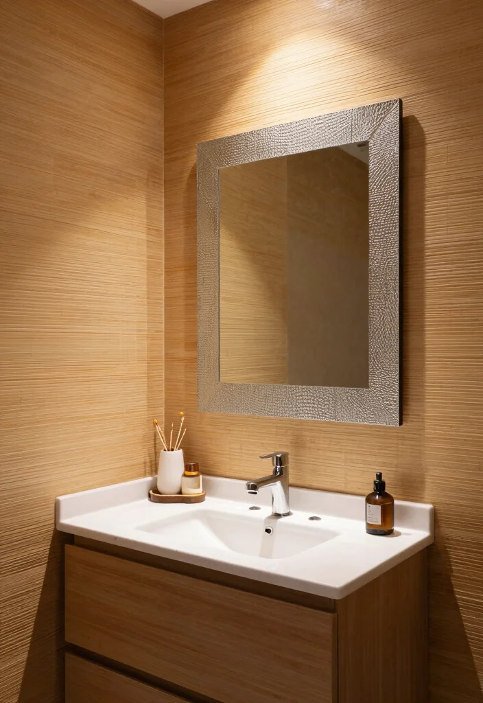 16 Bathroom Vanity Wall Ideas That Elevate The Space - 8. Textured Walls 1
