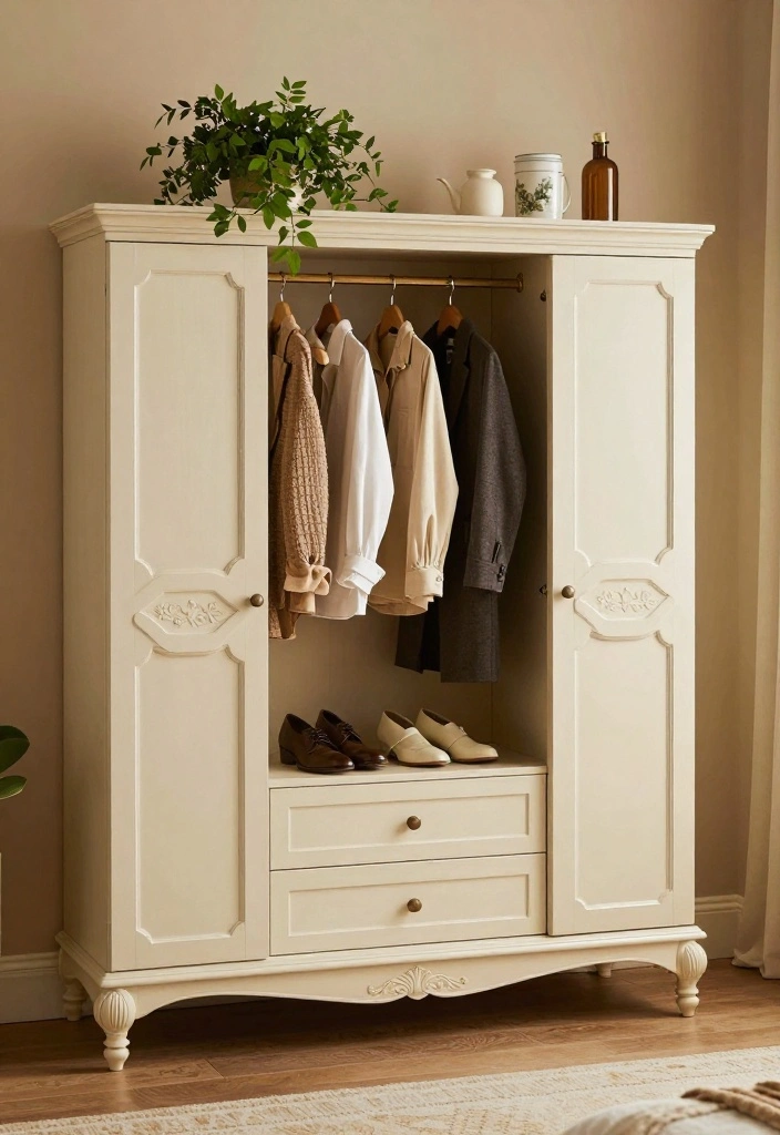 16 Bedroom With Closet Ideas: Practical Stylish Layouts - 11. Stylish Wardrobe Pieces 1