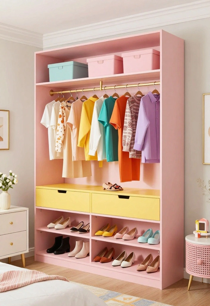 16 Bedroom With Closet Ideas: Practical Stylish Layouts - 7. Color-Coded Closet Organization 1