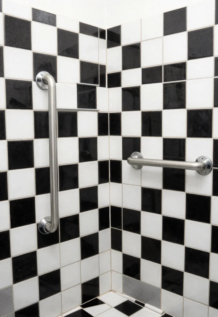 16 Checkerboard Tile Bathroom Ideas With Classic Contrast - 16. Checkerboard Tile for Accessibility 1