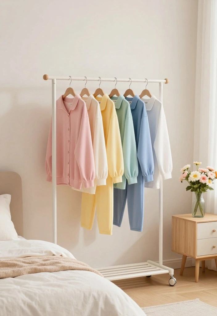 16 Clothing Rack Bedroom Small Spaces Ideas for Smart Storage - 12. Color-Coordinated Displays 1