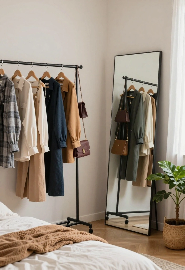 16 Clothing Rack Bedroom Small Spaces Ideas for Smart Storage - 14. Stylist's Corner 1