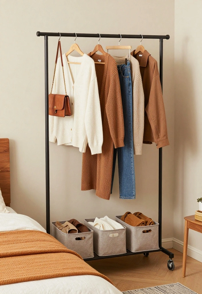 16 Clothing Rack Bedroom Small Spaces Ideas for Smart Storage - 15. Seasonal Clothing Switch 1