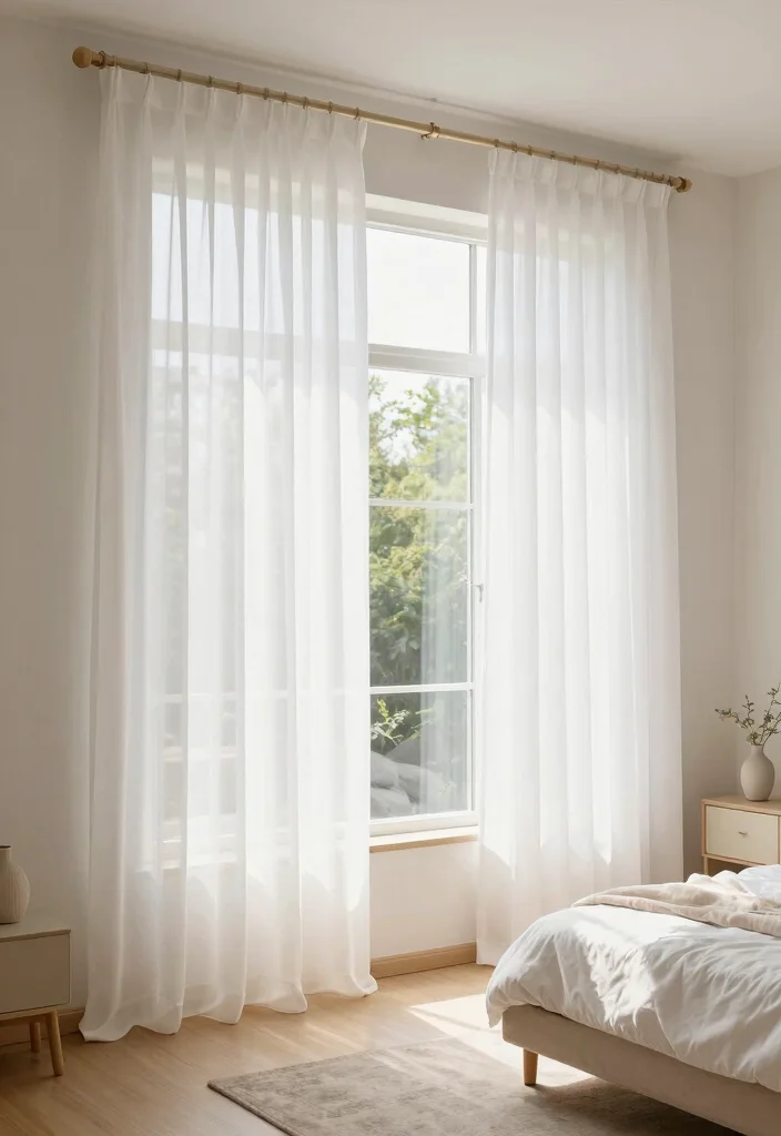 16 Curtains for Bedroom Window Ideas: Soft Functional Layers - 1. Light and Airy Sheer Curtains 1