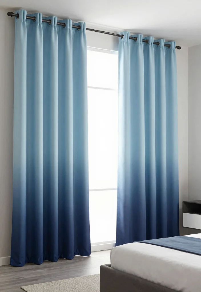 16 Curtains for Bedroom Window Ideas: Soft Functional Layers - 13. Playful Ombre Effects 1