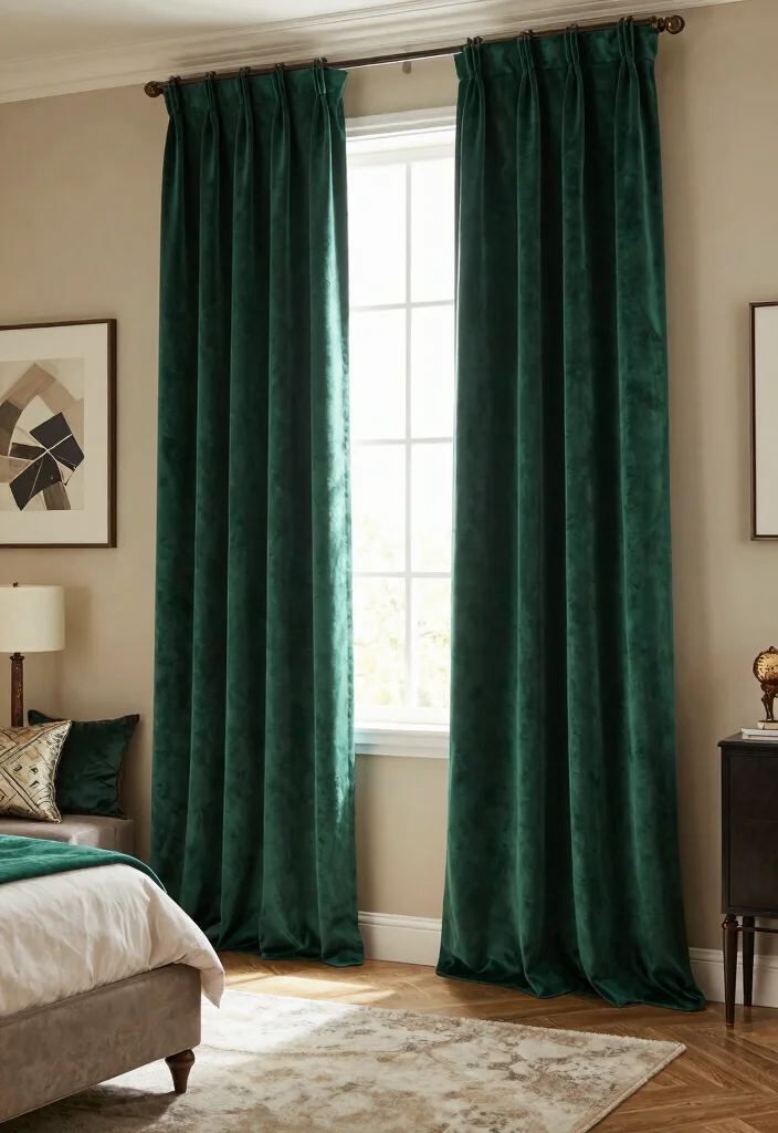 16 Curtains for Bedroom Window Ideas: Soft Functional Layers - 2. Elegant Velvet Drapes 1