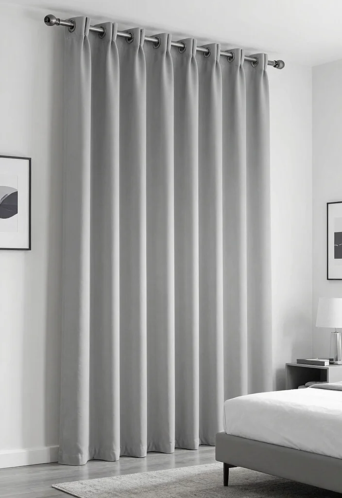 16 Curtains for Bedroom Window Ideas: Soft Functional Layers - 8. Minimalist Monochrome Styles 1
