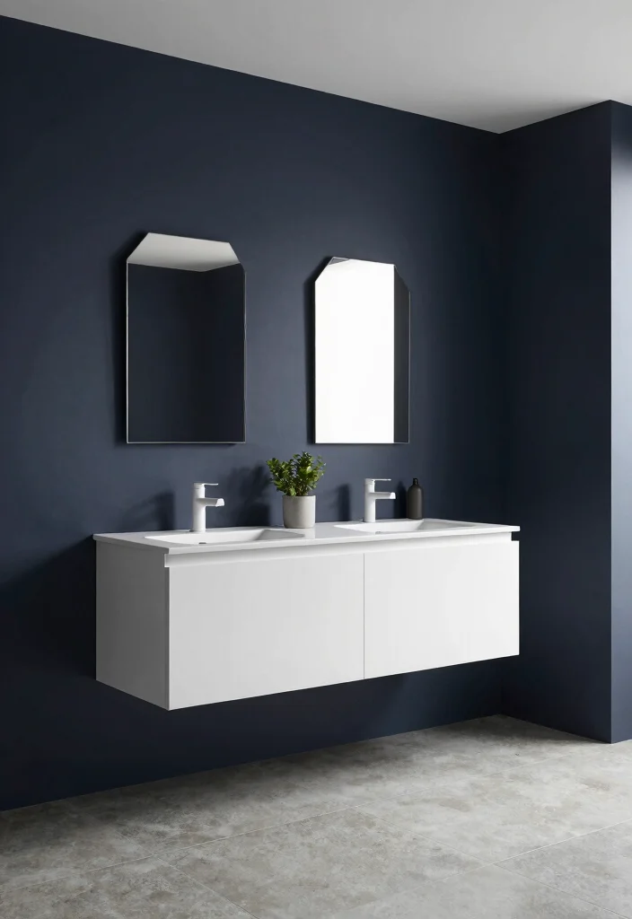 16 Dark Bathroom Ideas With Moody Style - 3. Minimalist Dark Aesthetic 1