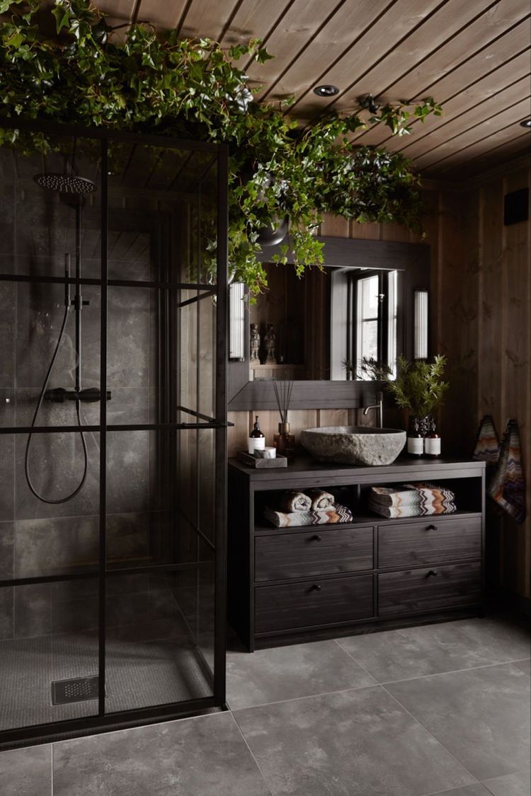 16 Dark Bathroom Ideas With Moody Style - 6. Moody Monochrome 1