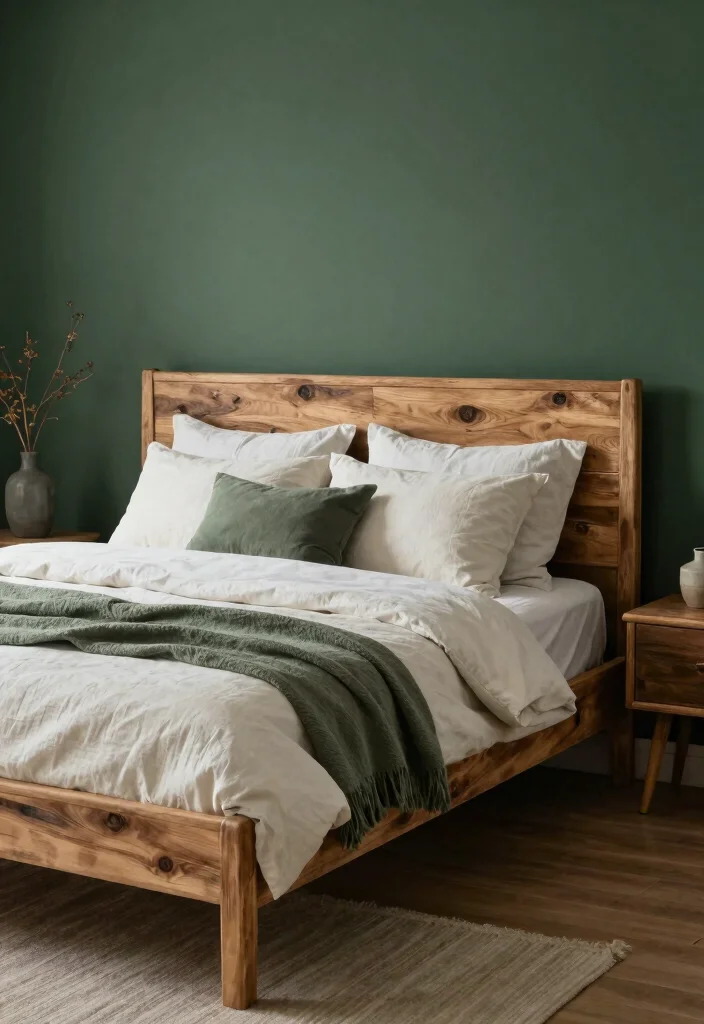 16 Dark Green Boho Bedroom Ideas: Moody Natural Vibes - 15. Eco-Friendly Materials 1