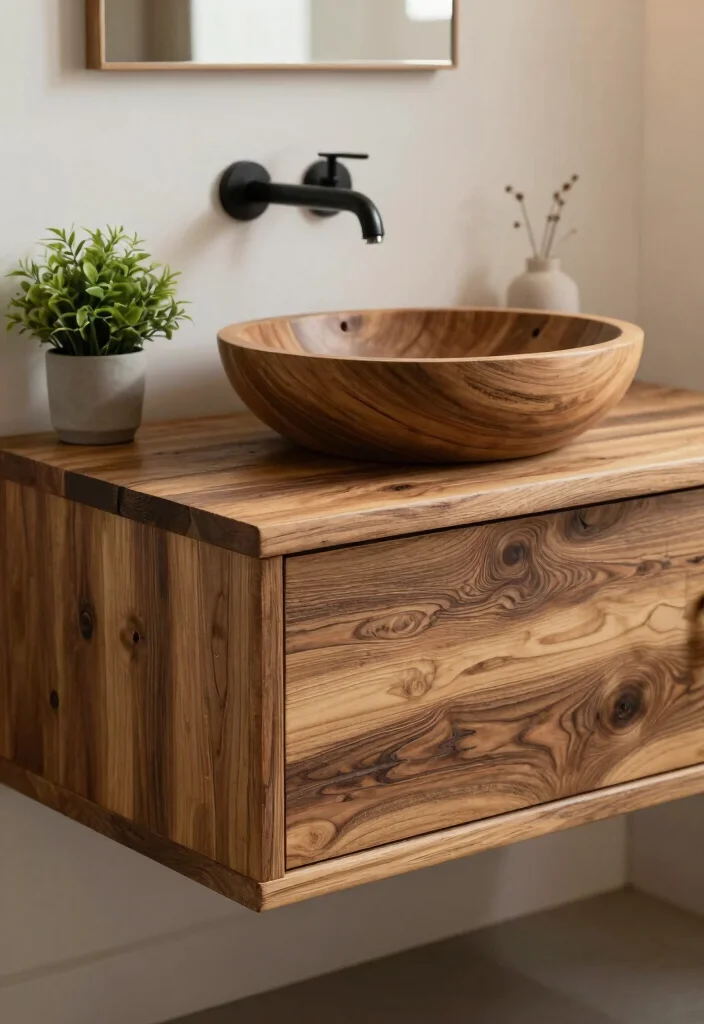 16 Floating Vanity Bathroom Ideas For A Modern Look - 1. Reclaimed Wood Elegance 1